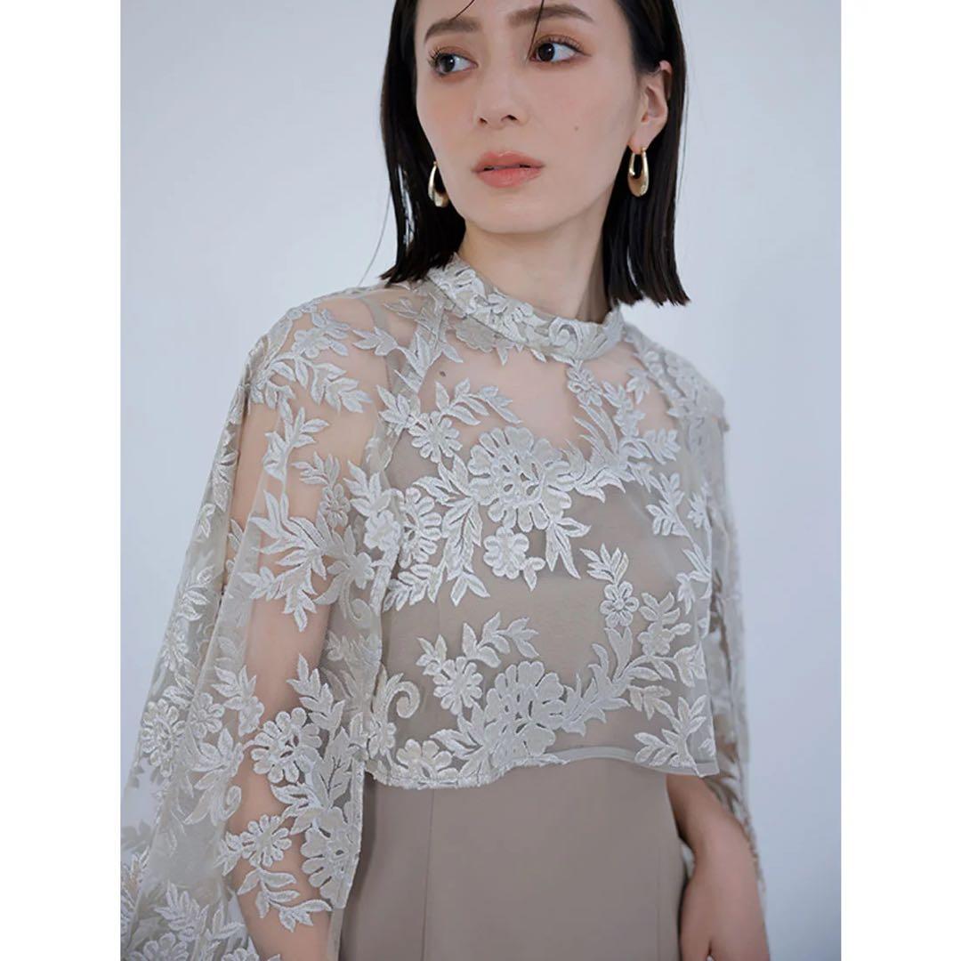 【今夜限定値下】anuans エンブロイダリーレースケープセットドレスS 極美品