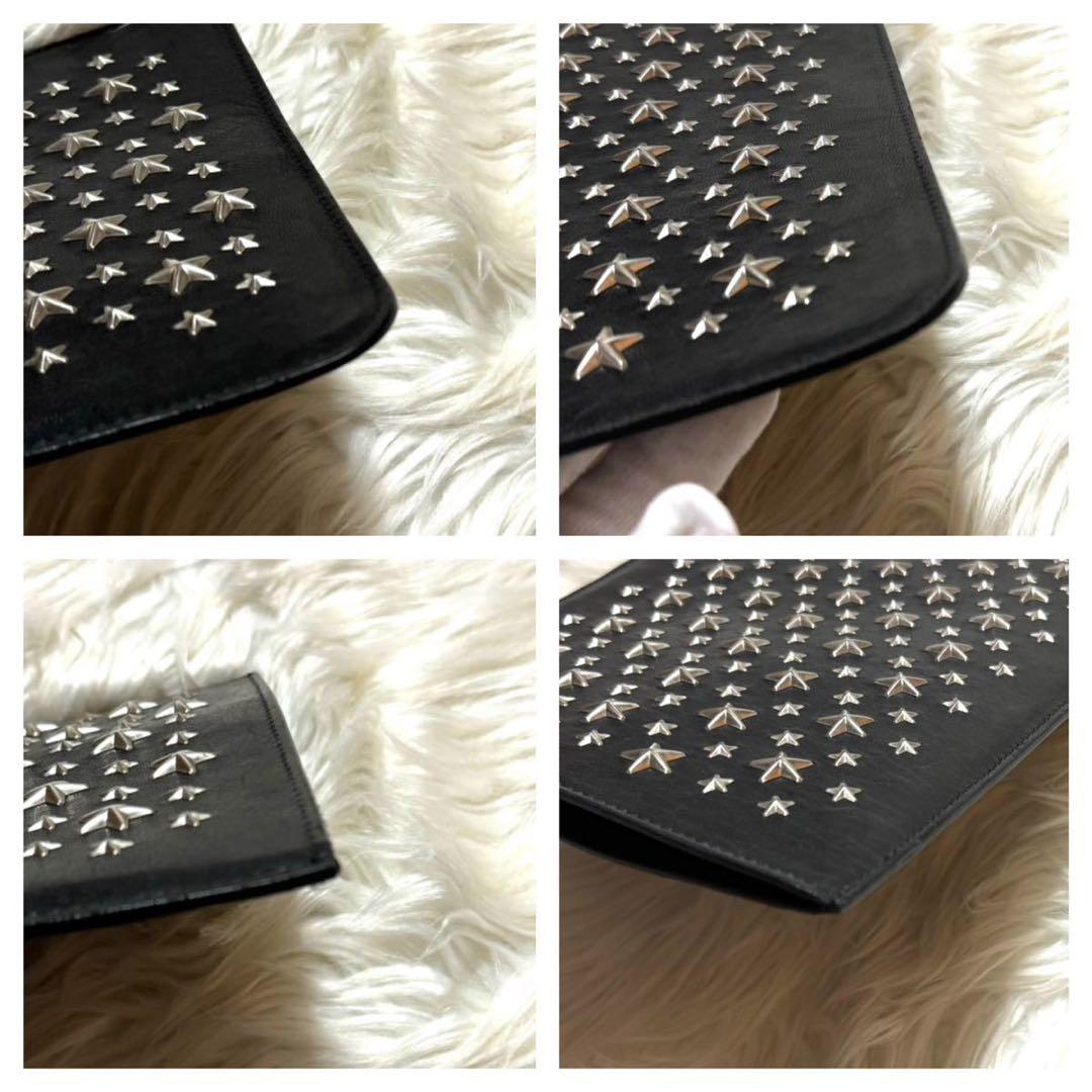 Jimmy Choo ジミーチュウ レザー スタースタッズ iPadケース 黒