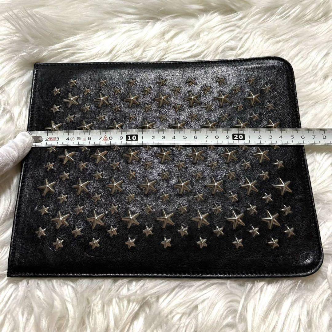 Jimmy Choo ジミーチュウ レザー スタースタッズ iPadケース 黒