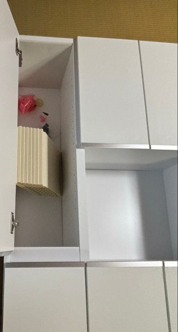 【新品】国産シューズボックス幅75cm ハイタイプ 鏡付 下駄箱　最終値下げ‼️