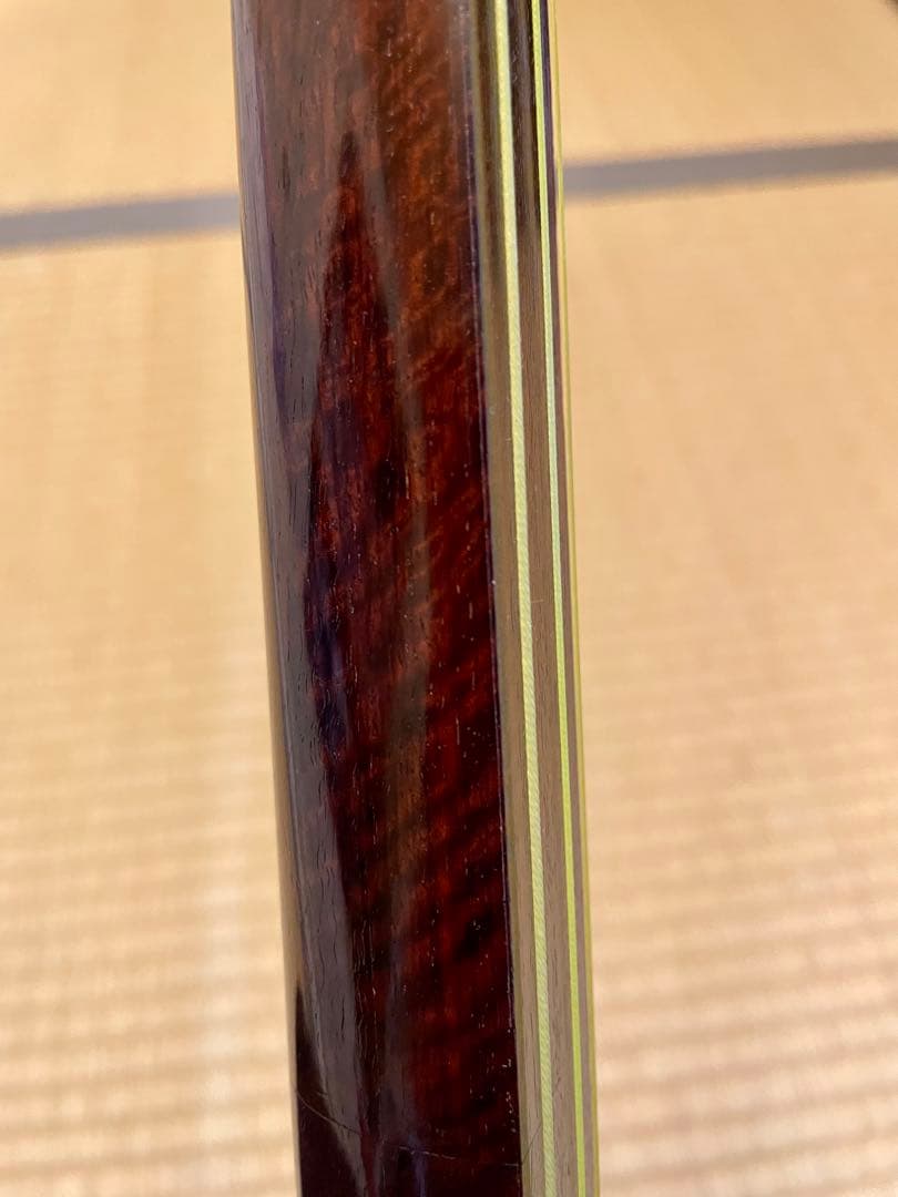 細棹三味線　紅木　金ボソ　綾杉胴　虎目　犬皮