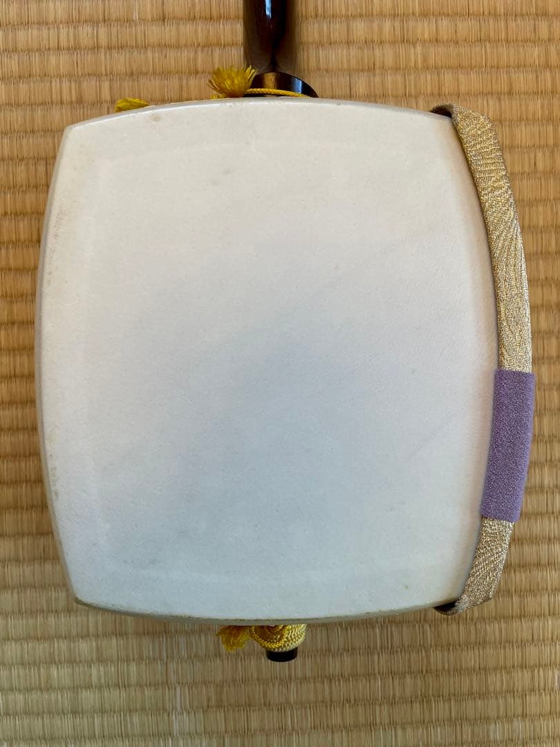 細棹三味線　紅木　金ボソ　綾杉胴　虎目　犬皮