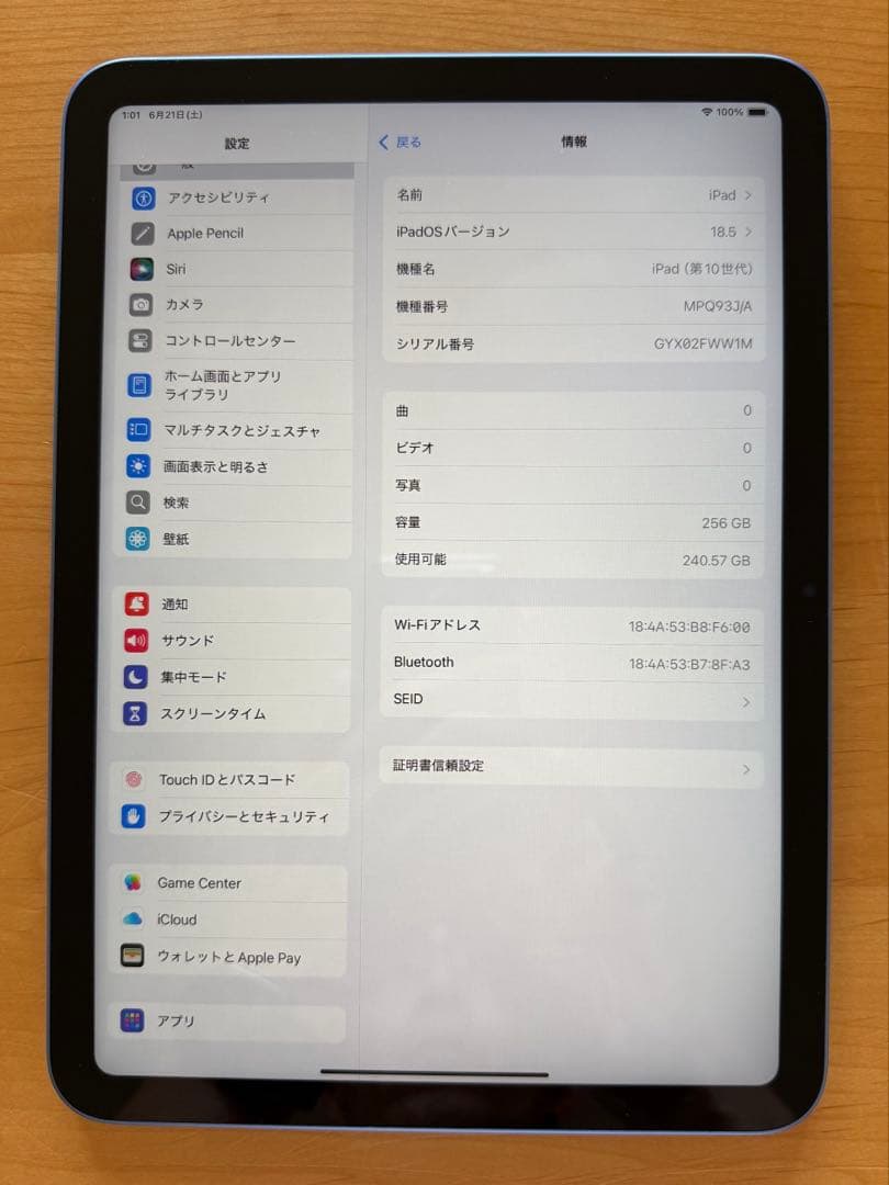 iPad 10世代 256GB ブルーWi-Fi Apple pencilセット