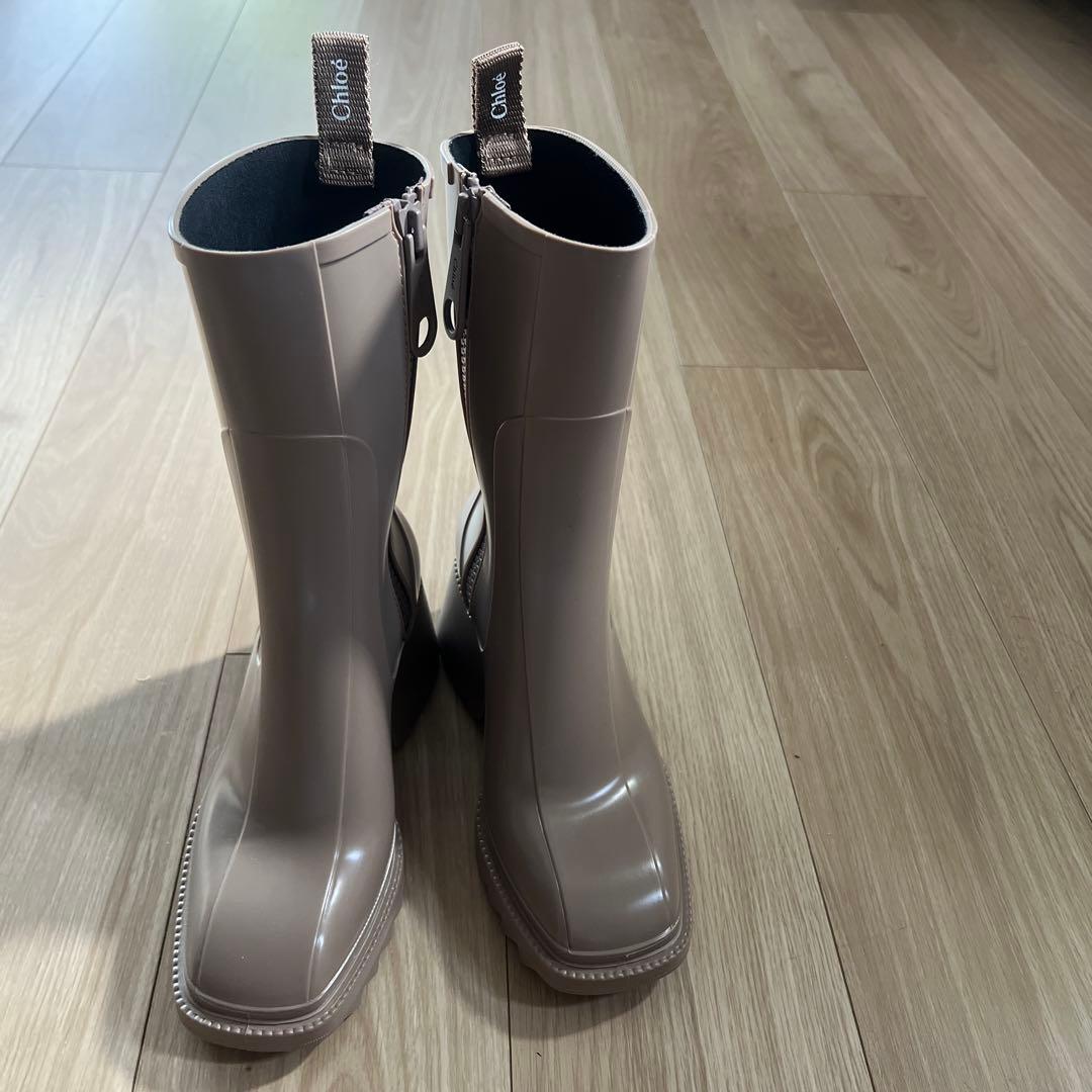 Chloé ベージュ レインブーツ
