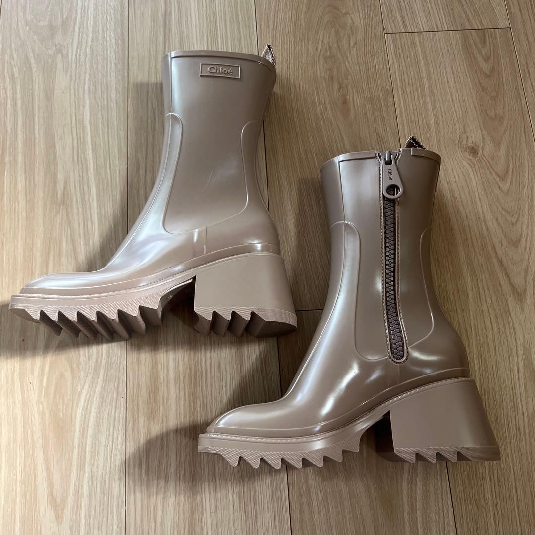 Chloé ベージュ レインブーツ
