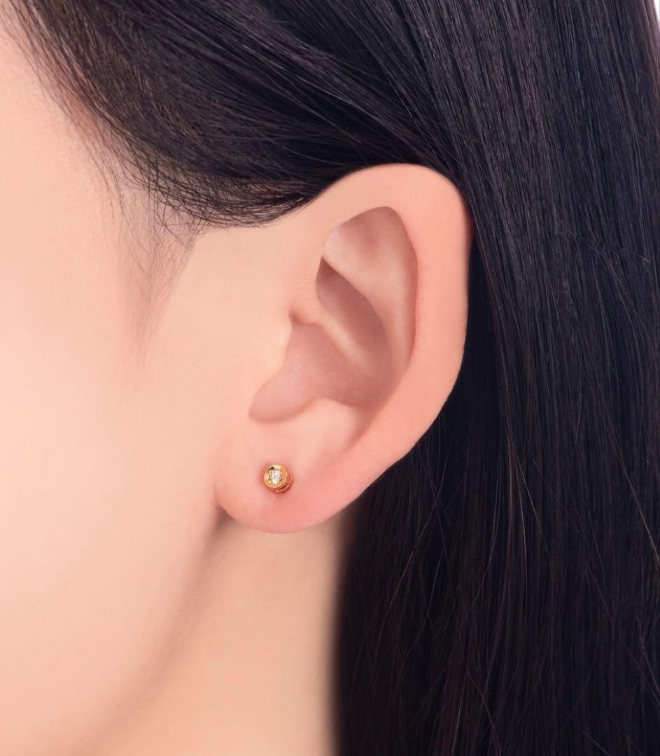 TSUTSUMI❤︎ダイヤモンドピアス　片耳　イエローゴールド　18K YG