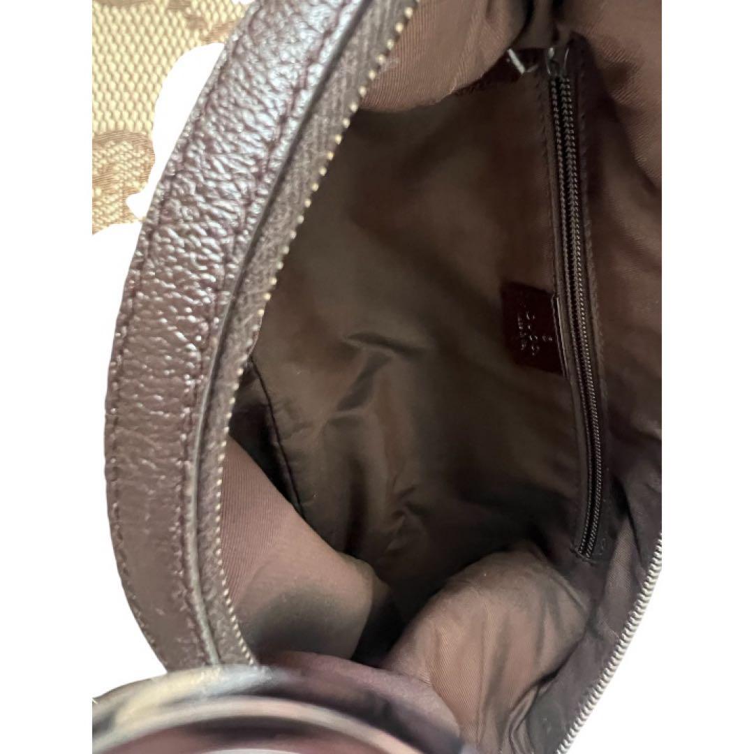 GUCCI グッチ ロゴ GG柄 キャンバス ハーフムーン ワンショルダーバッグ
