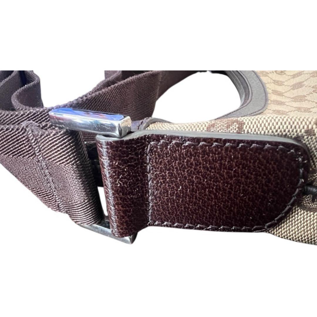 GUCCI グッチ ロゴ GG柄 キャンバス ハーフムーン ワンショルダーバッグ