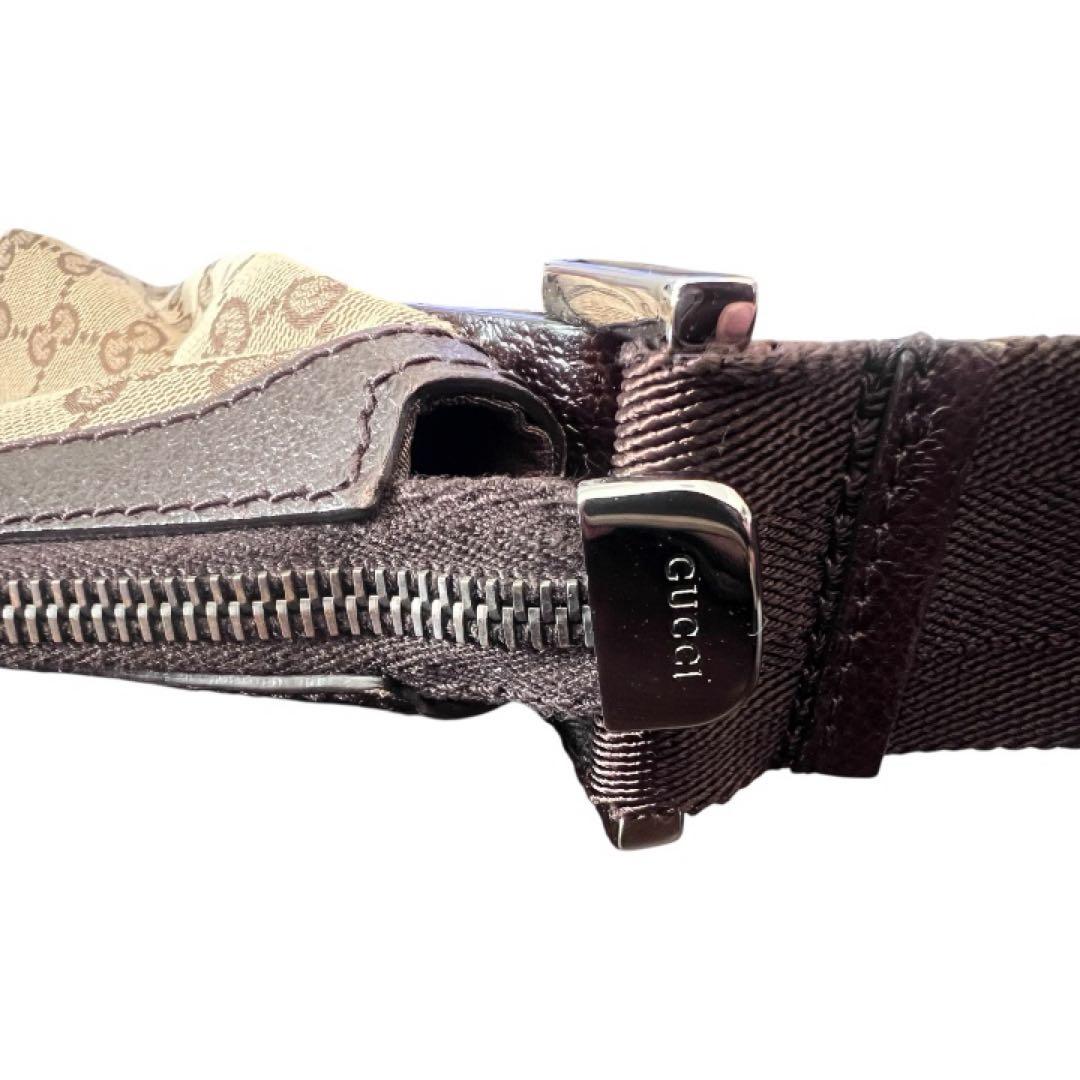 GUCCI グッチ ロゴ GG柄 キャンバス ハーフムーン ワンショルダーバッグ