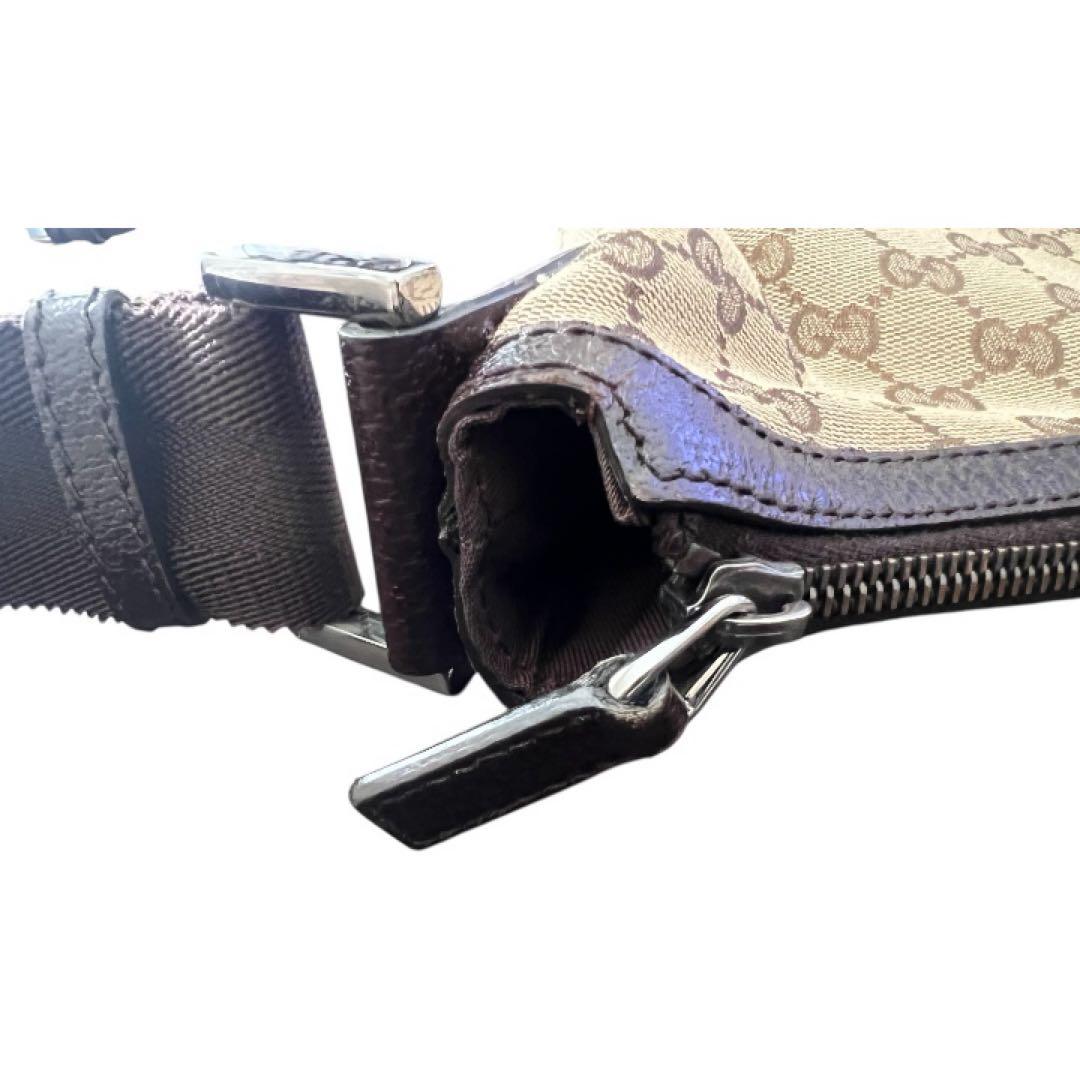 GUCCI グッチ ロゴ GG柄 キャンバス ハーフムーン ワンショルダーバッグ