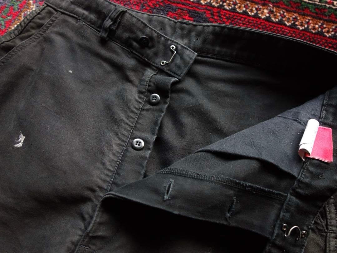 ADOLPHE LAFONT ブラックモールスキンパンツ L フレンチワーク