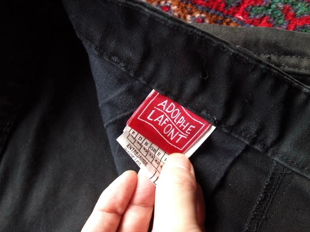 ADOLPHE LAFONT ブラックモールスキンパンツ L フレンチワーク