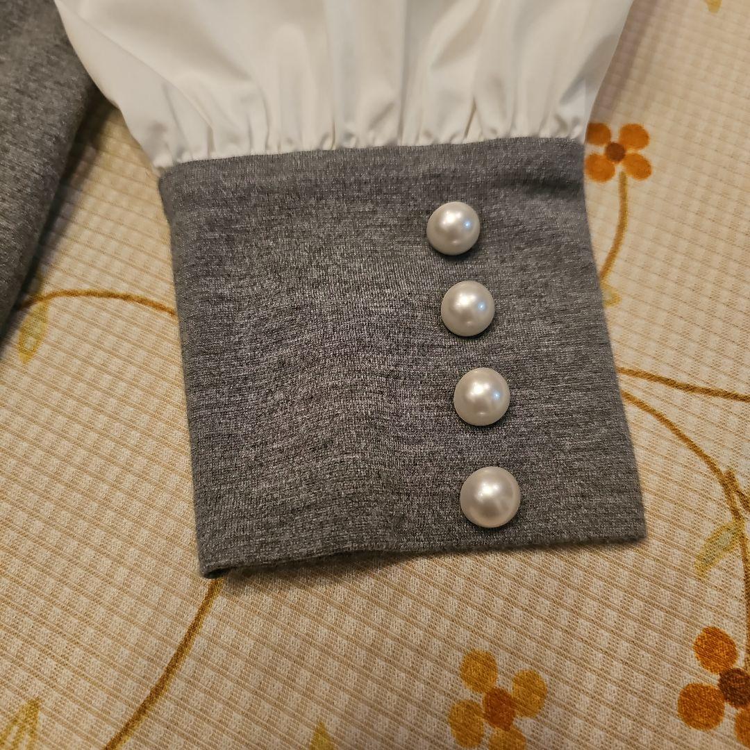 エムズグレイシー♡ニットワンピース　リボン　ダブルジップ　パールボタン