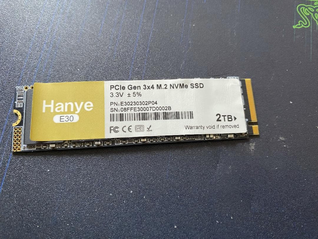【ジャンク】Hanye E30 2TB M.2 NVMe SSD