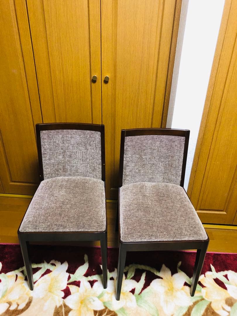 SOGO／相合家具　ブラウンファブリック　ダイニングチェア　2脚セット　②
