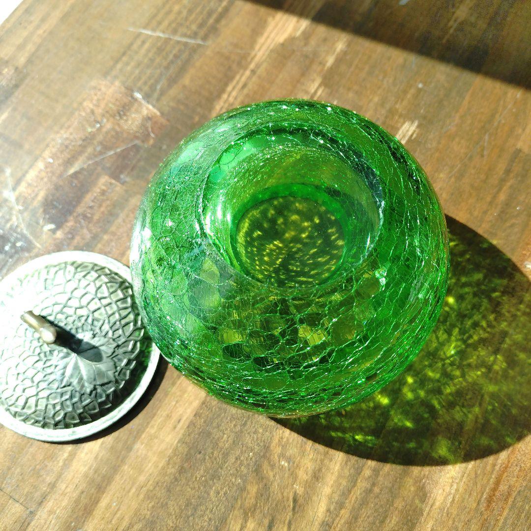 レトロ メロンの型 ガラス瓶 飴屋瓶 菓子瓶 アンティーク ビンテージ