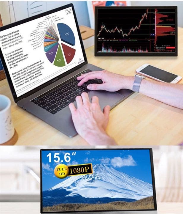 モバイルモニター ディスプレイ IPS 1920x1080薄い軽量