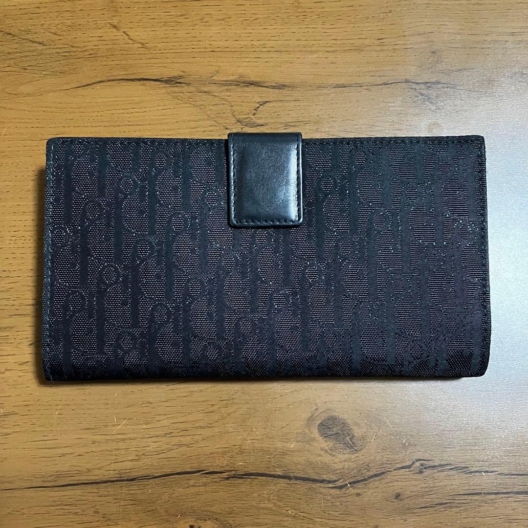 クリスチャンディオール Dior ビンテージ エスニック ハート 長財布 黒