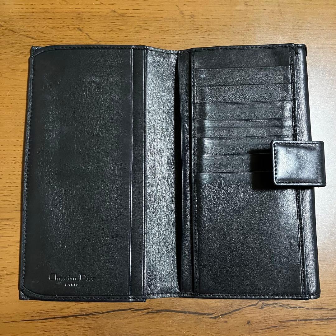クリスチャンディオール Dior ビンテージ エスニック ハート 長財布 黒