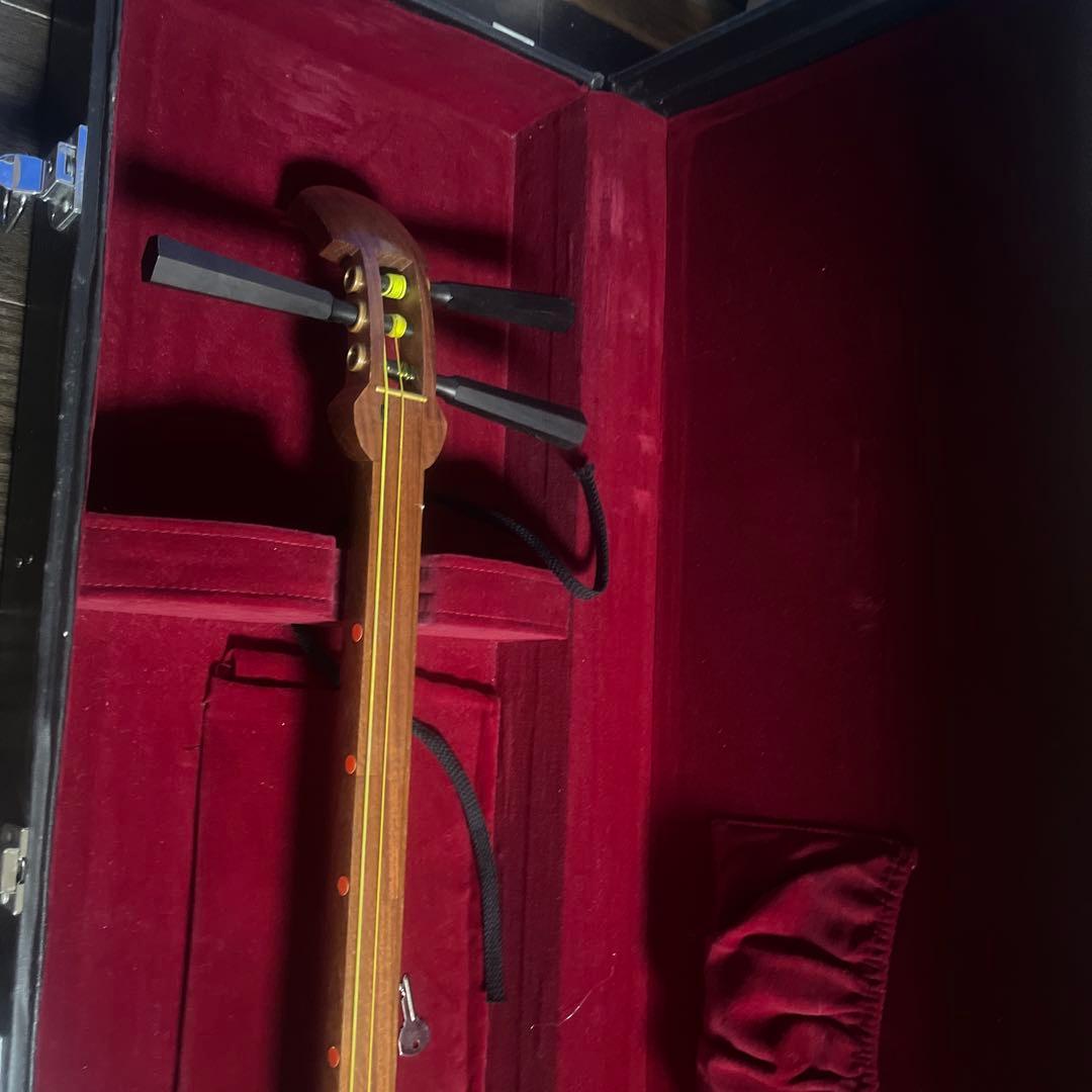 三味線本体 木製 3本の弦 専用ケース付き