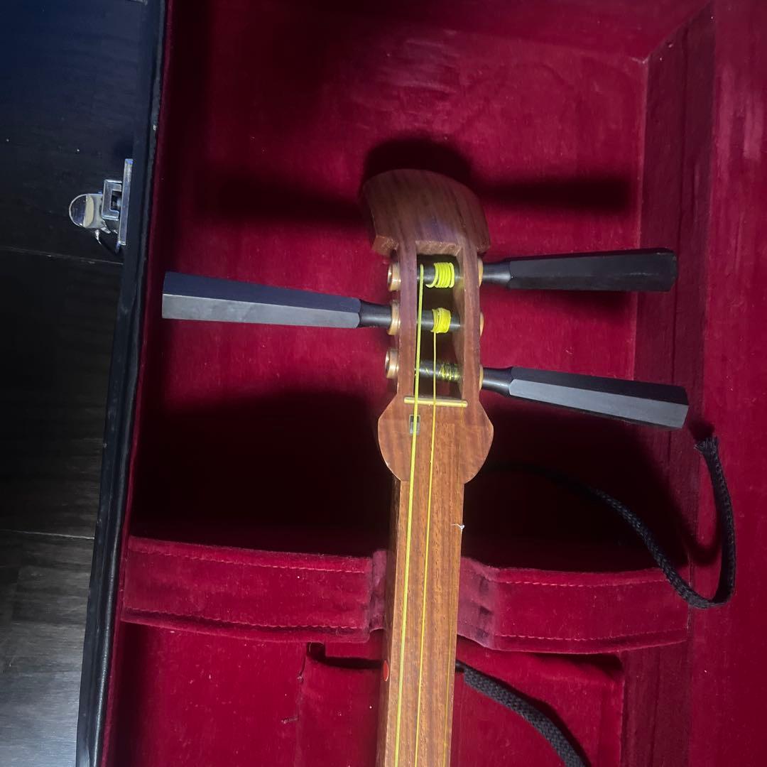 三味線本体 木製 3本の弦 専用ケース付き
