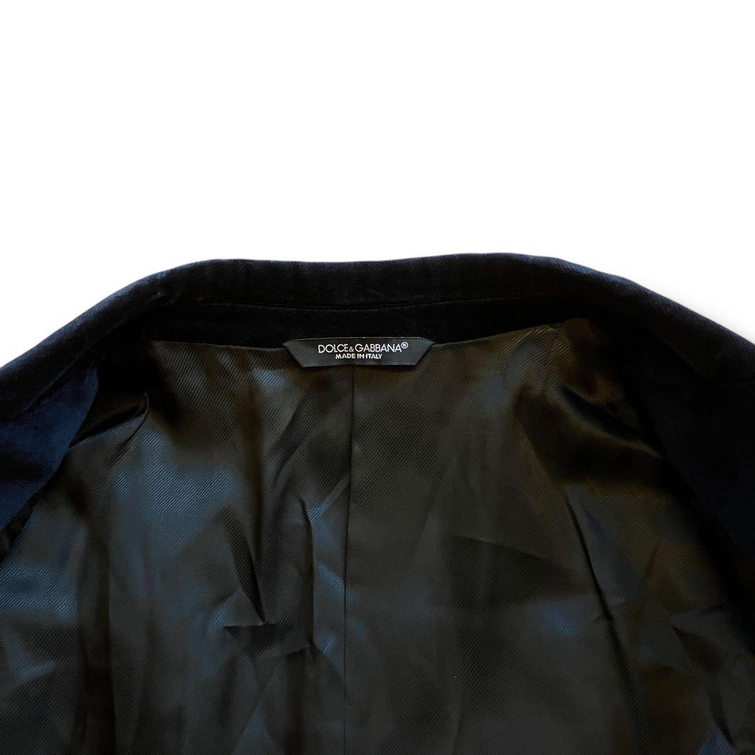 ドルチェ&ガッバーナ ドルガバ テーラードジャケット ベロア ネイビー L