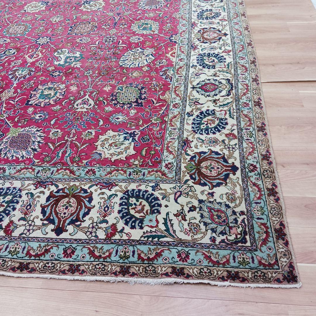 Y2023 ペルシャ絨毯 ウール 手織り 特大 412×313㎝ 工房サイン