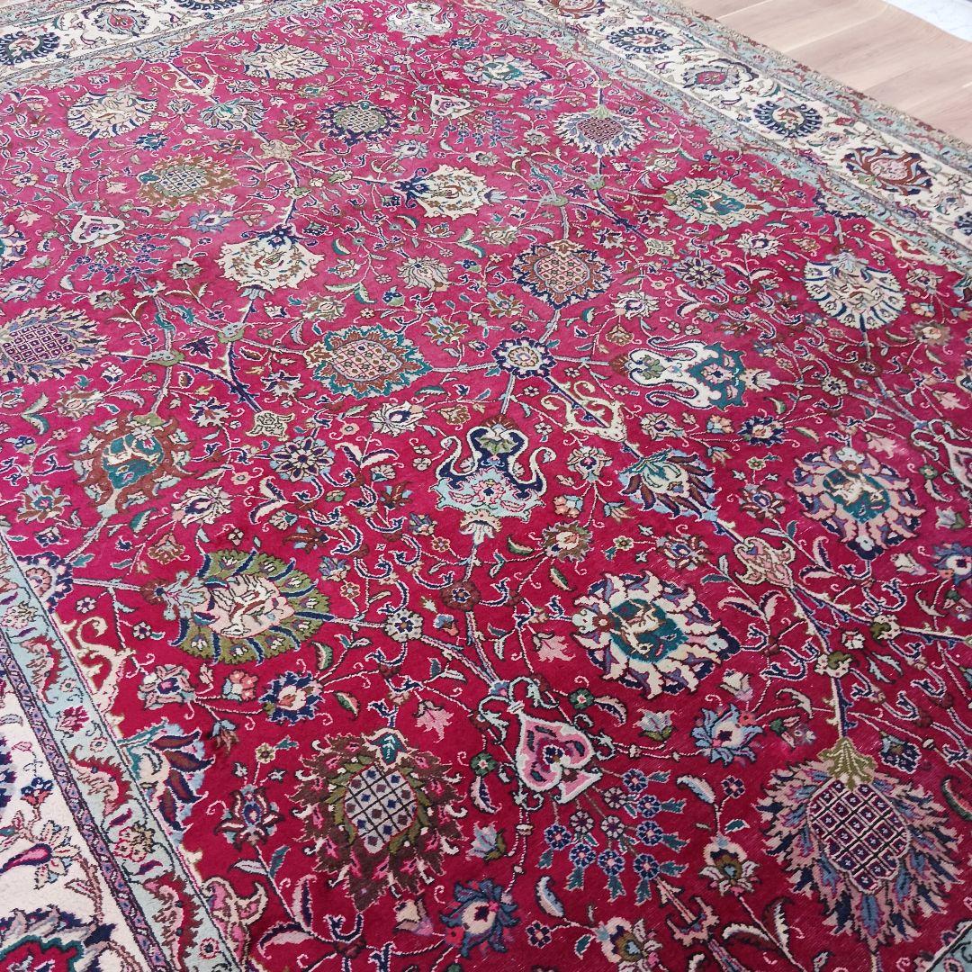 Y2023 ペルシャ絨毯 ウール 手織り 特大 412×313㎝ 工房サイン