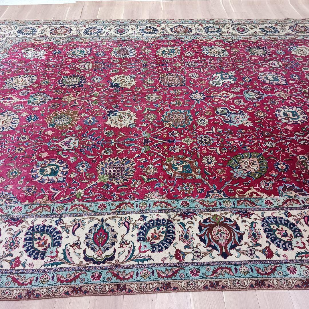 Y2023 ペルシャ絨毯 ウール 手織り 特大 412×313㎝ 工房サイン