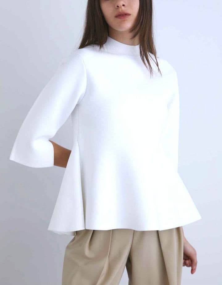 ルフィル　フレアニット　24ss　プルオーバー　ペプラム　シャツ　春夏　完売