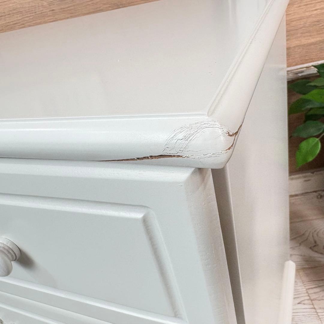 訳あり品！【105】フレンチ調ホワイトチェスト三段四つ引き木製収納家具姫系タンス