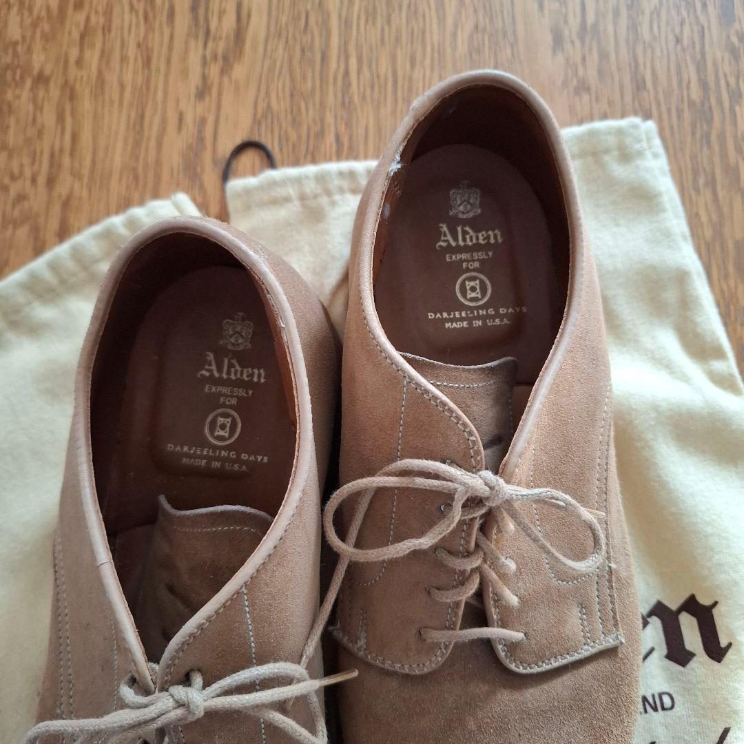 Alden スエード レースアップシューズ ベージュ