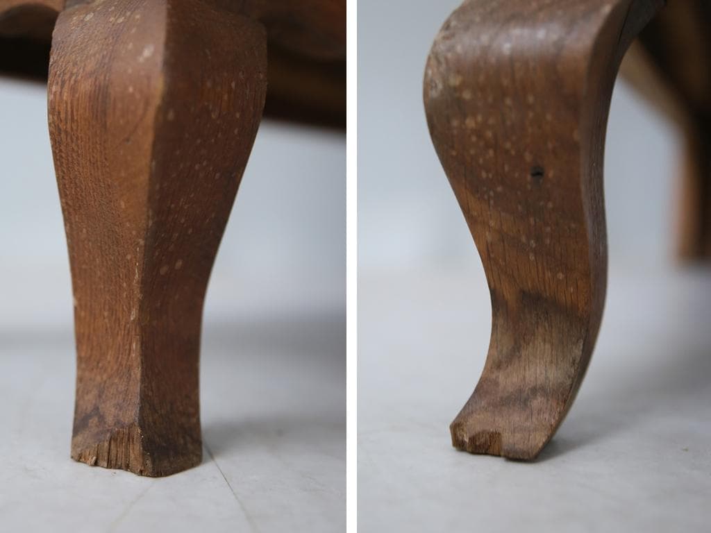 フランスアンティーク猫脚コーナーブックシェルフ/本棚/飾り棚/食器棚(90-80