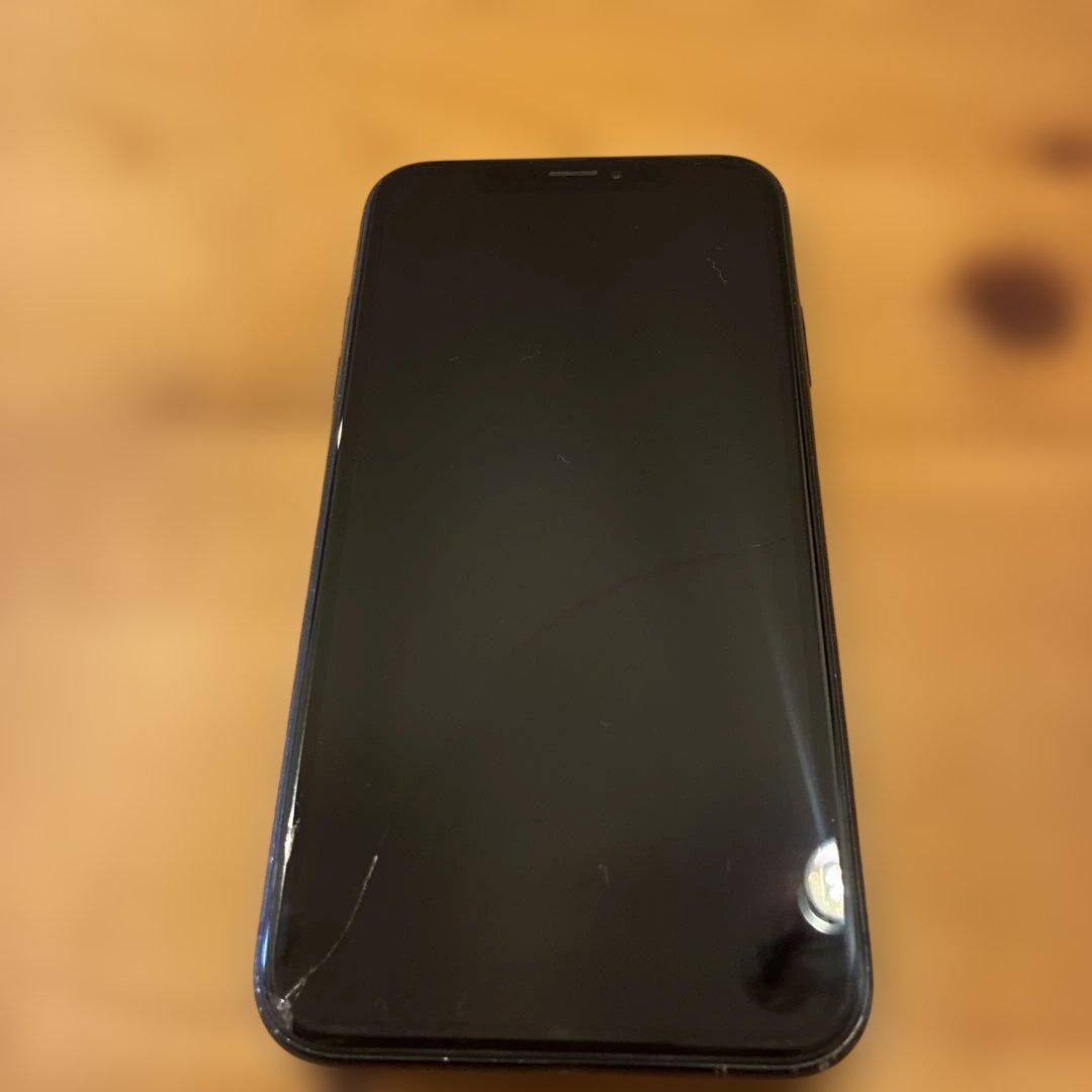 iPhone XR ブラック128GB simフリー　画面割れあり