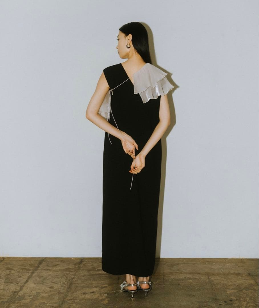 ANDRESD アンドレスド glossy multi ruffle dress