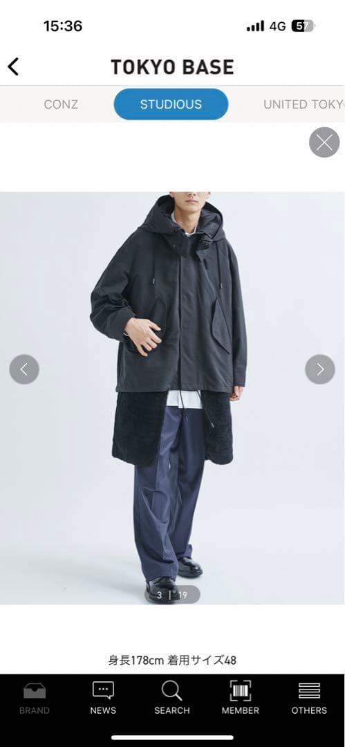 THE RERACS/ザ・リラクス ブラック モッズコート サイズ46