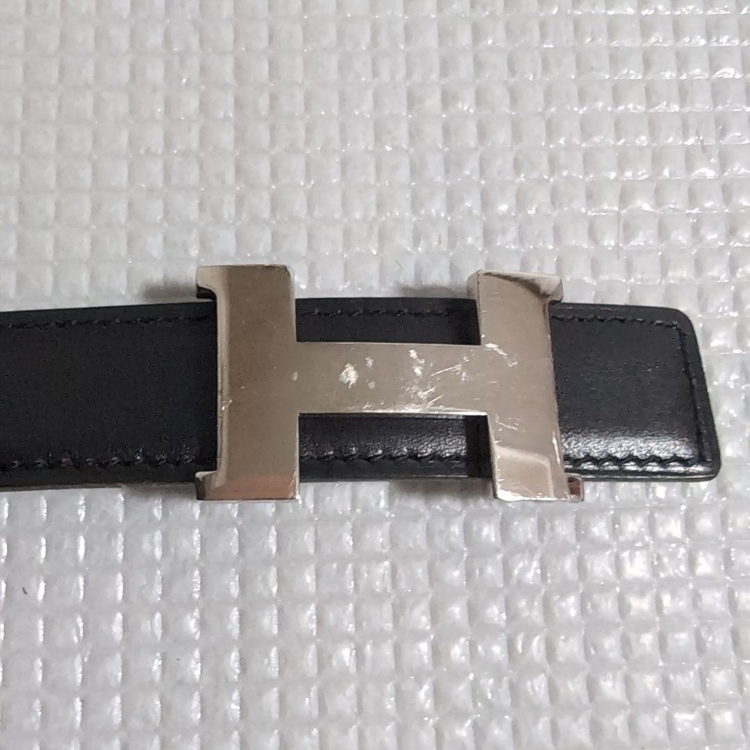 HERMES 黒 レザー ベルト サイズ70