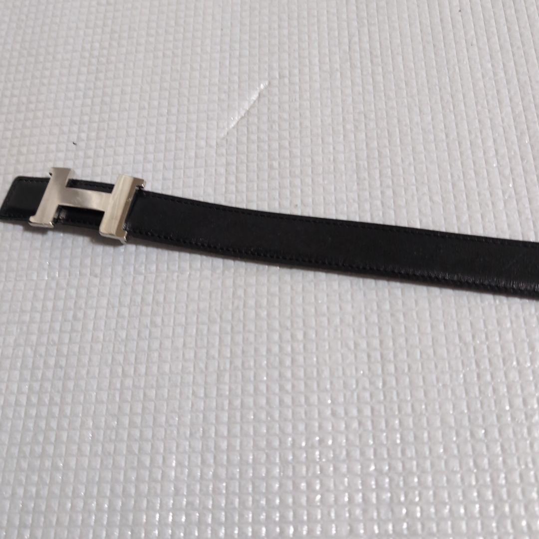 HERMES 黒 レザー ベルト サイズ70