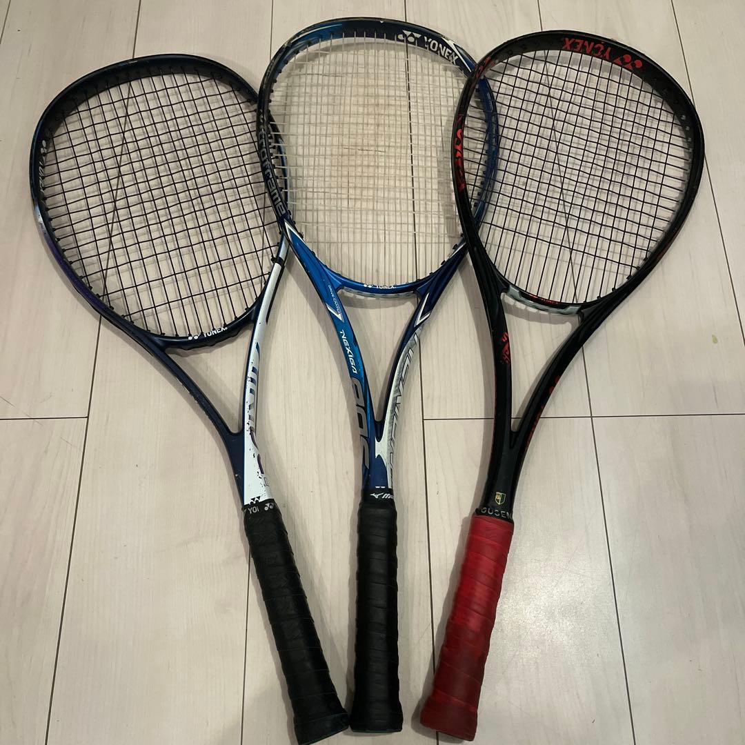 軟式テニスラケット三本セット