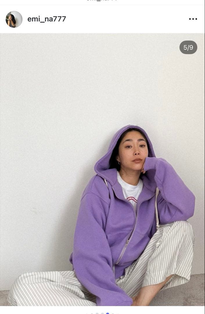 Volume Sweat Zipフーディー　ラベンダー