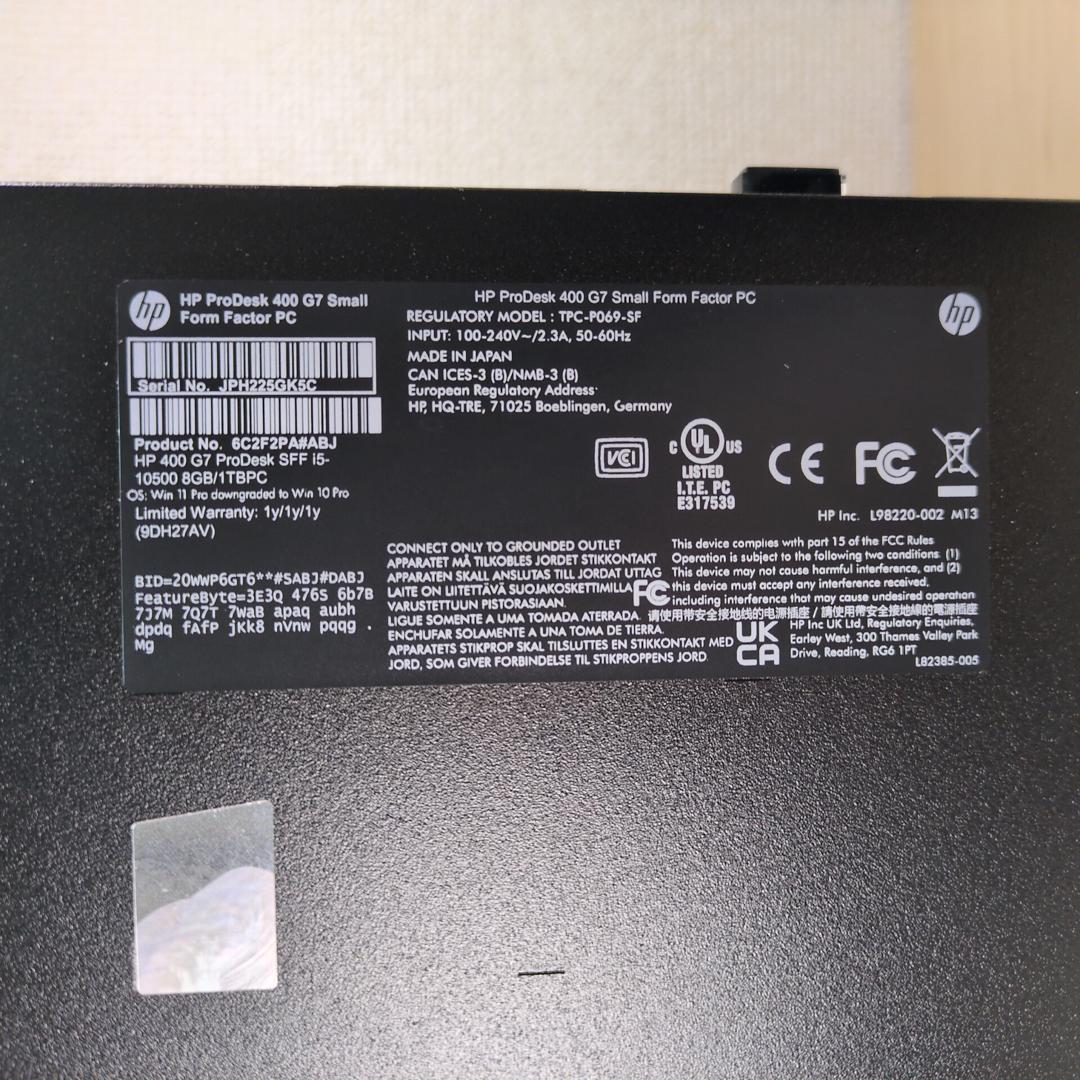 HP Intel i5 10500 デスクトップPC 16GB M-629