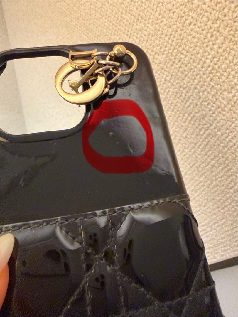 Dior ブラック パテントiPhoneケース13プロ