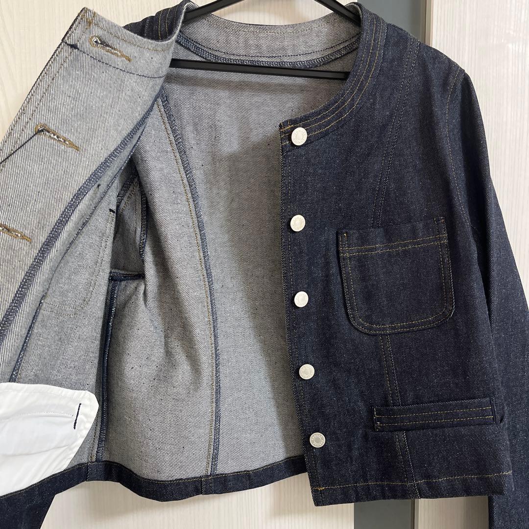 新品未使用品　アニュアンス　ノーカラーデニムジャケット