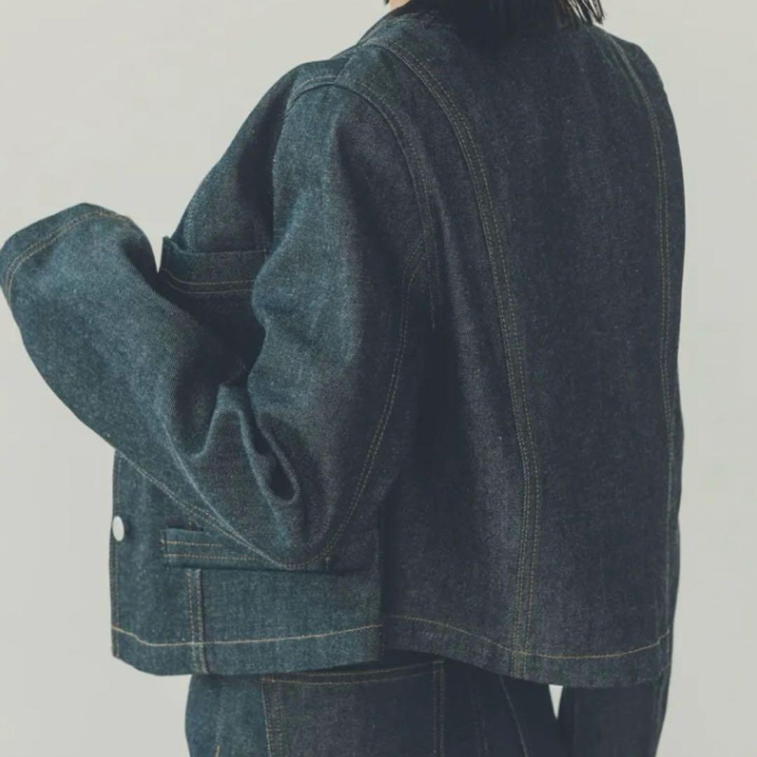 新品未使用品　アニュアンス　ノーカラーデニムジャケット