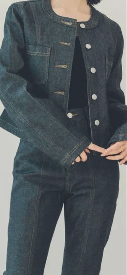 新品未使用品　アニュアンス　ノーカラーデニムジャケット