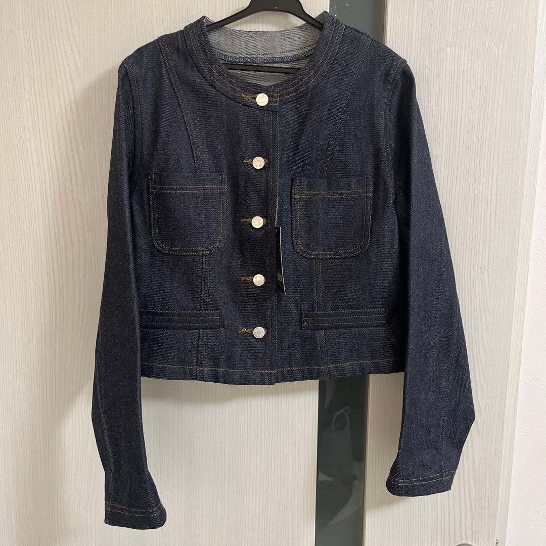 新品未使用品　アニュアンス　ノーカラーデニムジャケット