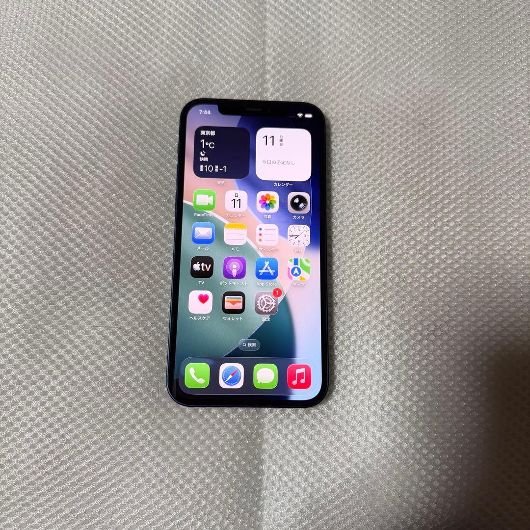 美品 SIMフリー iPhone12 256GB ブルー バッテリー100%