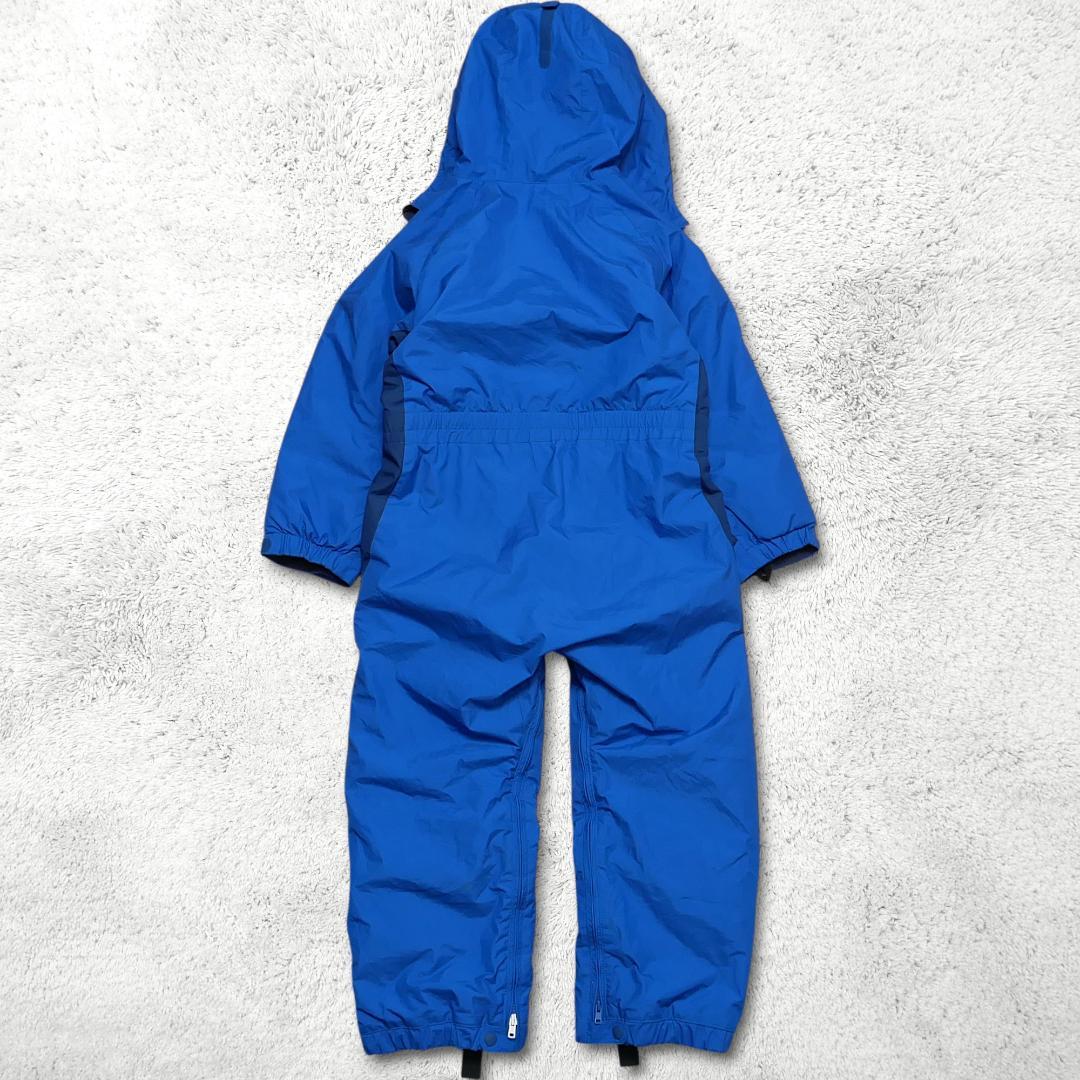 美品【モンベル】パウダーカバーオール スキーウェア 120 ジャンプスーツ 青
