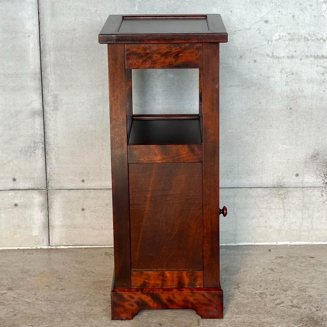 ✿ 昭和レトロ ✿ 北海道民芸家具 カバ無垢材 電話台 サイドチェスト ホクミン