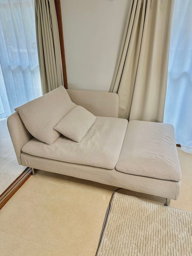 【送料込】IKEA ソーデルハムン 寝椅子 アームレスト付　ライトベージュ